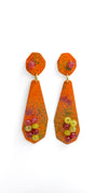 earrings orange jade enamelend