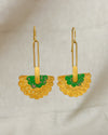 Ohrringe 24k vergoldet – Farbige Statement Ohrringe für Damen gruen front
Handgefertigte Ohrringe 
Schmuck mit Charakter