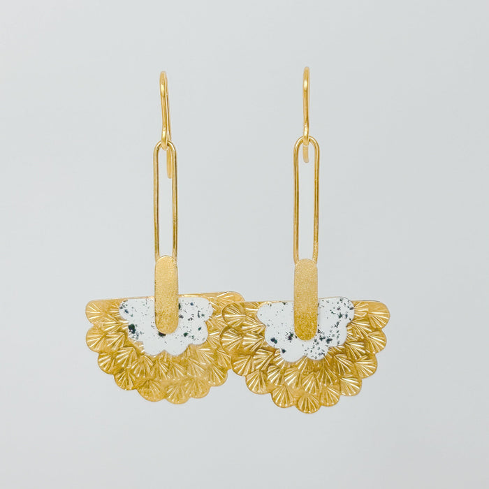 Ohrringe 24k vergoldet – Farbige Statement Ohrringe für Damen weiß
Handgefertigte Ohrringe 
Schmuck mit Charakter