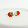 Bunter Ohrstecker 18K vergoldet, geometrisch emailliert rot  zoom
Handgefertigte Ohrstecker aus Messing und  Silber 925 und 
Schmuck mit Charakter